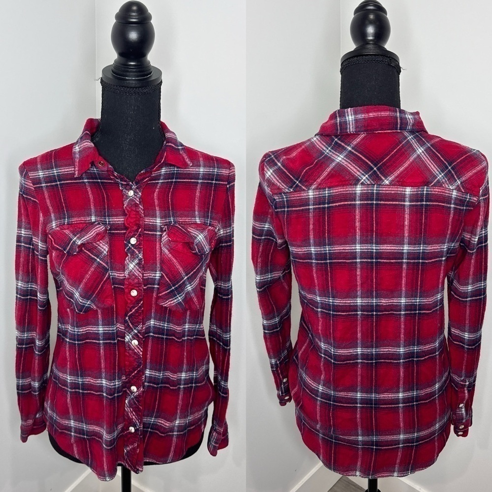 Forever21 Plaid Women’s Red Button Up (L)